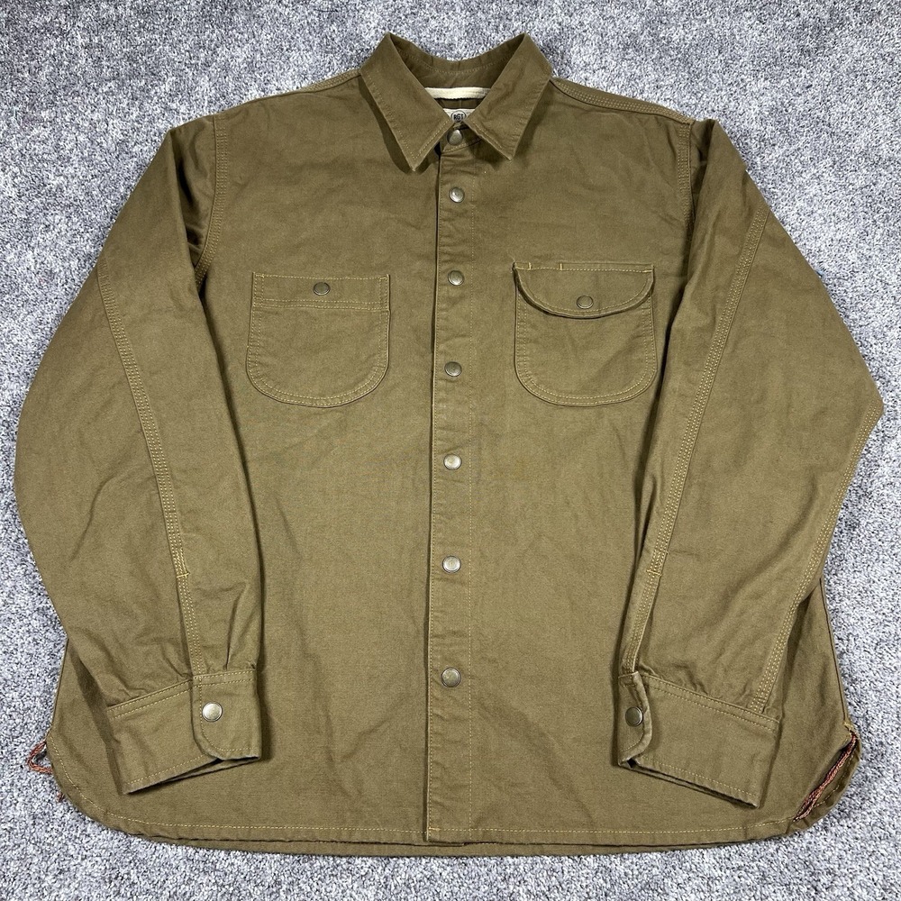 Rogue Territory RGT Work Shirt Dyed Canvas Brown Sz XXL Selvedge